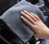 gray microfiber car drying waffle weave detailing towels