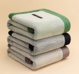 Bathroom Gym Camping Ribbed Striped  Border Decorative luxury bath Towels