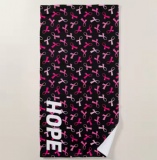 branded new full cover printing sexy microfiber hope for Breast Cancer Awareness beach bath Towel