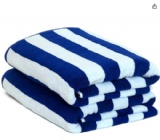 Cotton Summer Pool Cabana Stripe Highly Absorbent blue beach towel