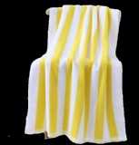 Cabana yellow  white stripe lounge chair cover beach towel 